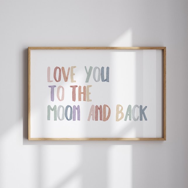 Boho pastel love you to the moon and back print (Creator Uploaded)