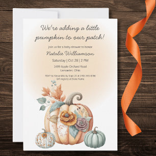 Boho Pastel Pumpkins Baby Shower  Invitation