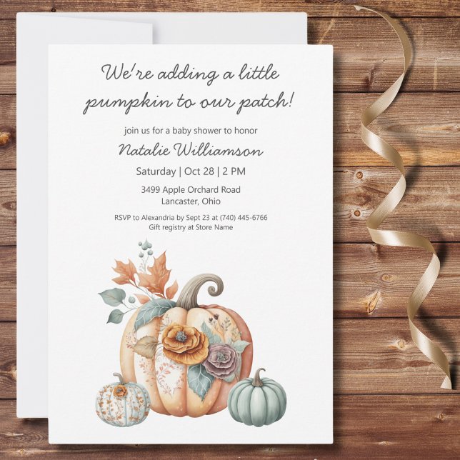 Boho Pastel Pumpkins Baby Shower  Invitation (Creator Uploaded)