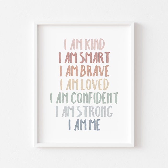 Boho pastel rainbow affirmation for kids print (Creator Uploaded)