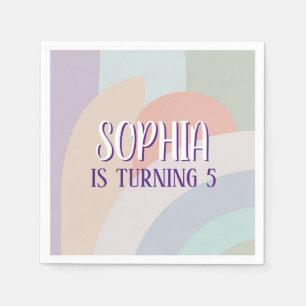Boho Pastel Rainbow Birthday Napkin