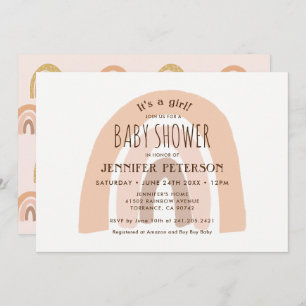 Boho Pastel Rainbow It's a Girl Baby Shower  Invitation
