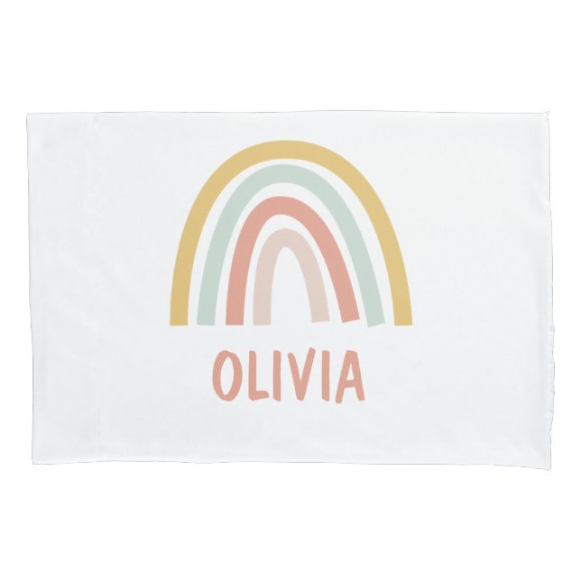 Boho Pastel Rainbow Personalised Pillowcase (Front)
