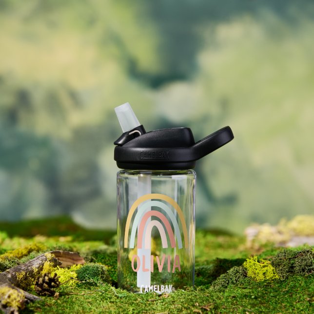 Boho Pastel Rainbow Personalised Water Bottle (Outdoor)