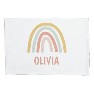 Boho Pastel Rainbow Personalized Pillowcase