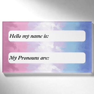 Boho Pastel Soft Customisable Bigender Pride Flag Name Tag