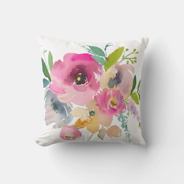 Boho Pastel Watercolor Cushion (Front)