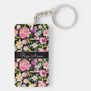 Boho Pastel Watercolor Key Ring