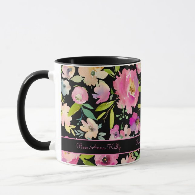 Boho Pastel Watercolor Mug (Left)