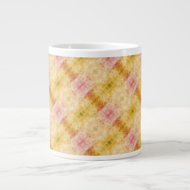Boho pastel watercolor pattern large coffee mug (Front)