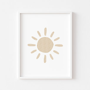 Boho pastel watercolor sun print
