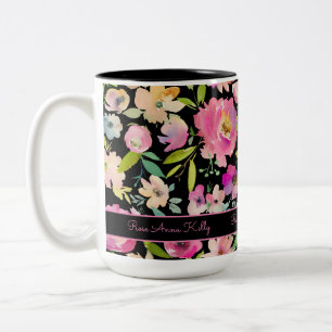 Boho Pastel Watercolor Two-Tone Coffee Mug