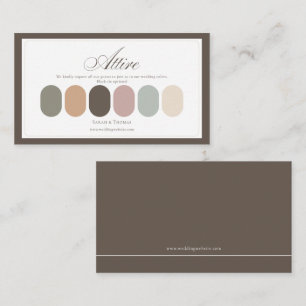 Boho Pastel Wedding Attire Colour Palette Enclosure Card