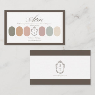 Boho Pastel Wedding Attire Colour Palette Enclosure Card