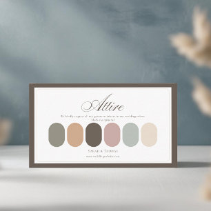 Boho Pastel Wedding Attire Colour Palette Enclosure Card