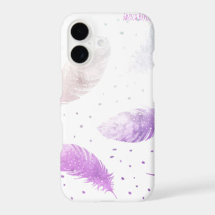 *~* Boho Pastel White & Lavender Feather Dots