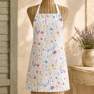 Boho Pastel Wildflower Garden Apron