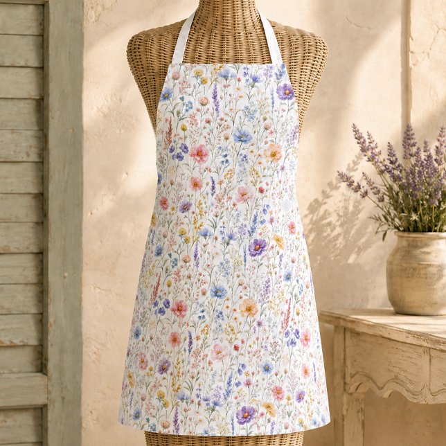 Boho Pastel Wildflower Garden Apron (Creator Uploaded)