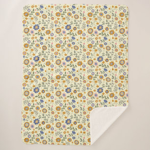 Boho pattern 01.w Lyellow BG Sherpa Blanket