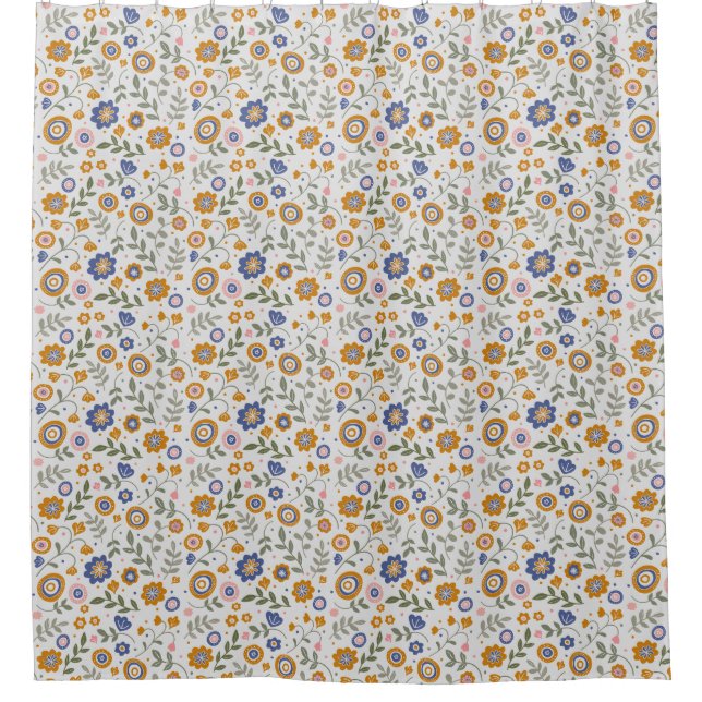 Boho pattern 01.w shower curtain (Front)
