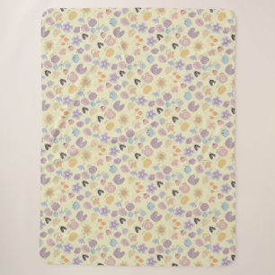 Boho pattern 02.w LYellow BG Sherpa Blanket