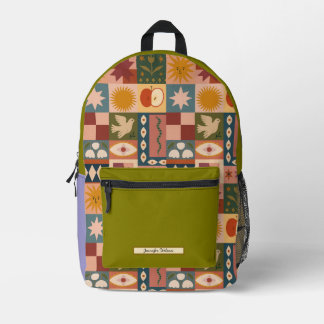 Boho Pattern Celestial School Printed Backpack