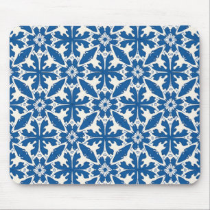 Boho Pattern in Blue – Elegant & Bold Mouse Mat