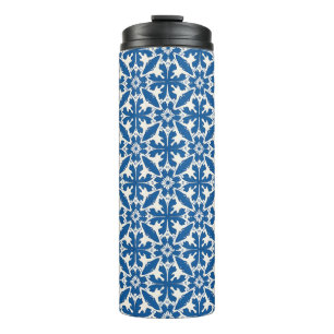 Boho Pattern in Blue – Elegant & Bold Thermal Tumbler