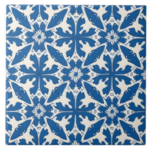 Boho Pattern in Blue – Elegant & Bold Tile