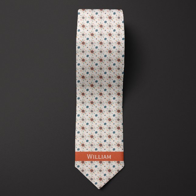 Boho Pattern of Flowers Tie (Creator Uploaded)