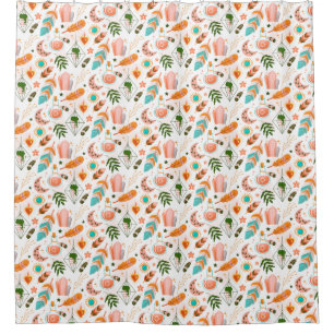 Boho pattern shower curtain