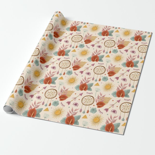 Boho Pattern Wrapping Paper (Unrolled)