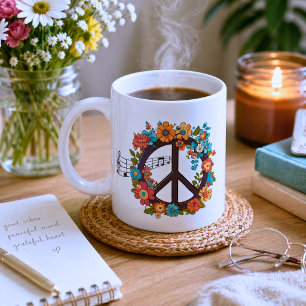 Boho Peace and Music Coffee Mug