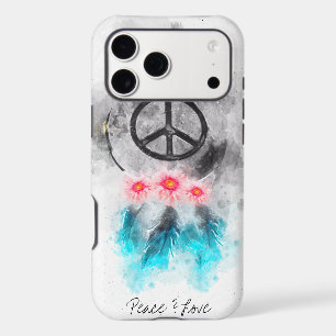 *~* Boho Peace Sign Feathers Flowers GrungeTribal