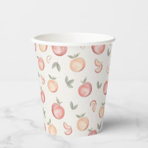 boho peach birthday or baby shower paper cups