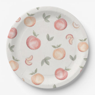 boho peach birthday or baby shower paper plate