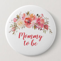 Boho Peach Floral Mummy to be 4"