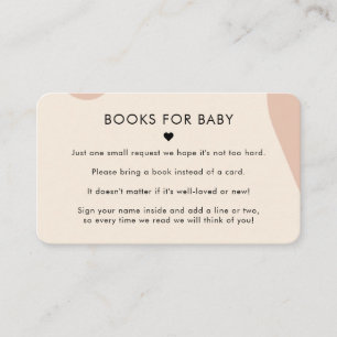 Boho & Peach Heart Books for Baby Shower Cream Enclosure Card