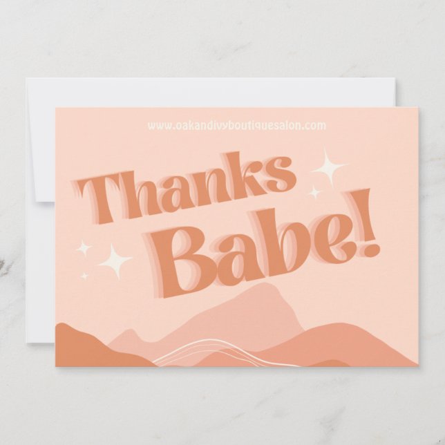 boho peach thank you cards (Front)