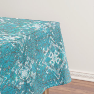Boho Peacock Inspirations Turquoise Tablecloth