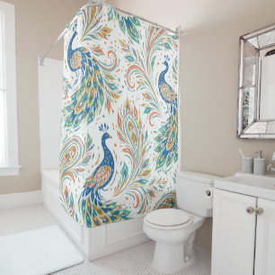 Boho Peacocks Shower Curtain