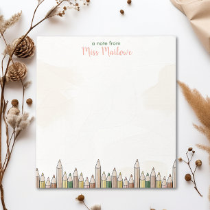 Boho Pencils Teacher Appreciation Personalised Notepad
