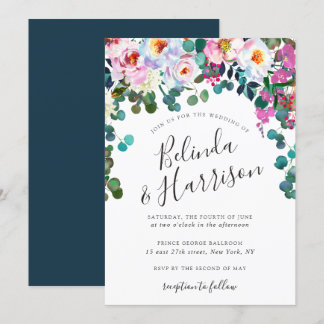 Boho Peonies & Eucalyptus Wedding Invitation