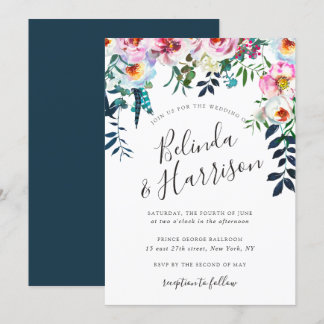 Boho Peonies Wedding Invitation