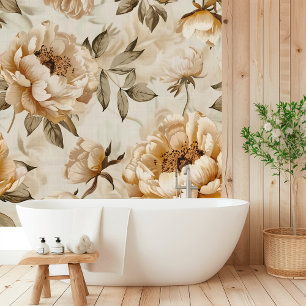 Boho Peony Floral Wallpaper