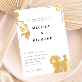 Boho Philippines Sun Wedding Invitation Filipino