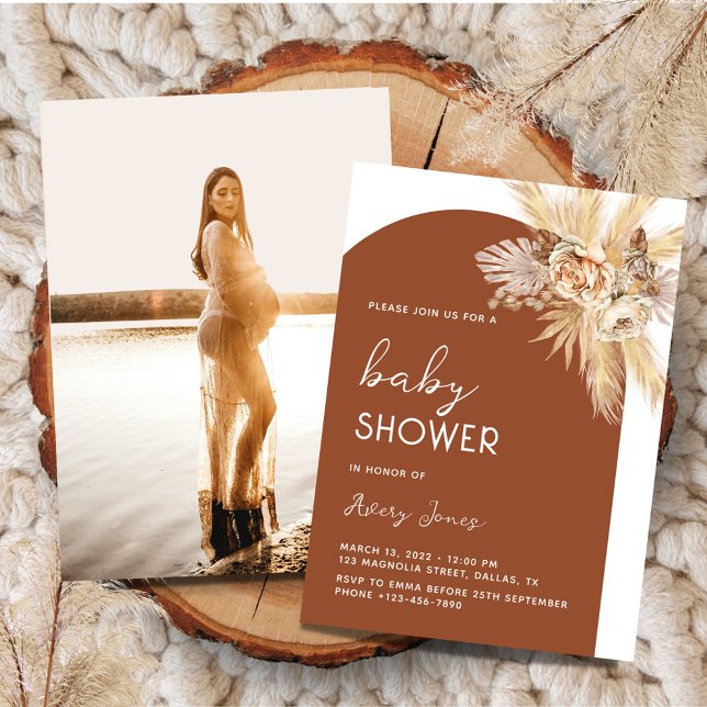 Boho Photo Arch Baby Shower Invitation (Creator Uploaded)