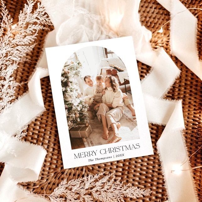 Boho Photo Christmas Card | Arched Holiday Card (Creator Uploaded)