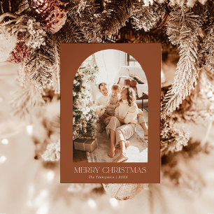 Boho Photo Christmas Card   Terracotta Holiday