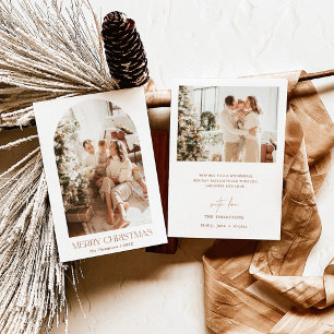 Boho Photo Christmas Card   Terracotta Holiday